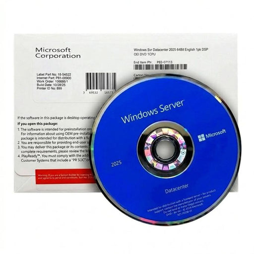 Windows Server 2025 Datacenter 64-bit OEM DVD 16-Core | Full Version | Genuine Sealed Package | AUS STOCK [EP2-25149]