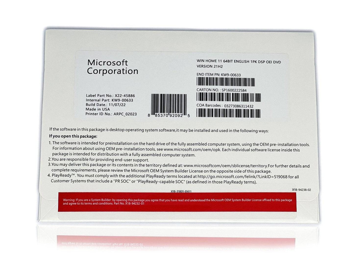 Windows 11 Home 64-bit OEM DVD | Full Version | Genuine Sealed Package | AUS STOCK [KW9-00632]