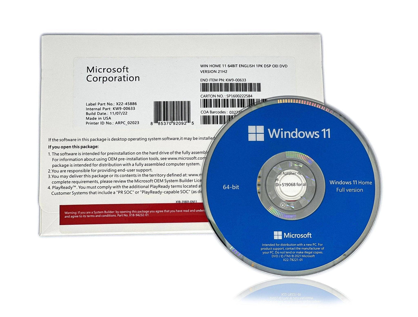 Windows 11 Home 64-bit OEM DVD | Full Version | Genuine Sealed Package | AUS STOCK [KW9-00632]